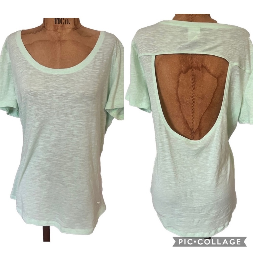 Pink By Victoria’s Secret Cutout Back Tee Like New! Mint Green L